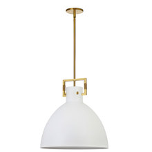 Dainolite LBY-201P-MW-AGB - 1 Light Incandescent Pendant Aged Brass with Matte White Metal Shade