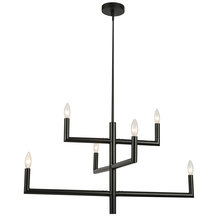 Dainolite NOR-326C-MB - 6 Light Incandescent Matte Black Chandelier