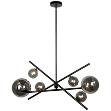 Dainolite PAM-276HP-MB - 6 Light Halogen Horizontal Pendant, Matte Black with Smoked Glass