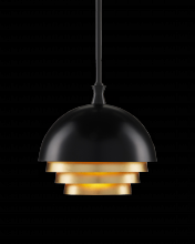 Currey 9000-0953 - Salviati Medium Black & Gold Pendant