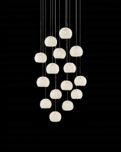 Currey 9000-0912 - Piero White 15-Light Round Multi-Drop Pendant